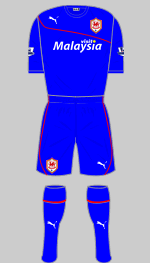 cardiff city 2013-14 blue alternate kit