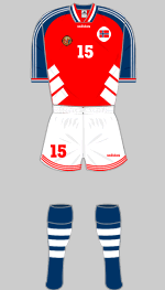 norway 1995 womens world cup 1st kit