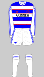 Queens Park Rangers Away football shirt 1984 - 1985. Sponsored by Guinness