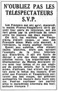 press cutting yugoslavia v france 1954 world cup